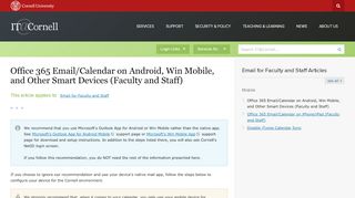 
                            7. Office 365 Email/Calendar on Android, Win Mobile, and Other Smart ...