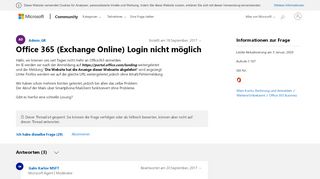 
                            2. Office 365 (Exchange Online) Login nicht möglich - Microsoft Community