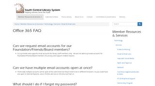 
                            13. Office 365 FAQ | South Central Library System