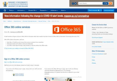 
                            4. Office 365 FAQs - Massey University