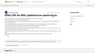 
                            6. Office 365 for MAC updated now cannot log in. - Microsoft Community