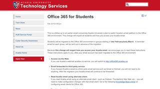 
                            2. Office 365 for Students - Technology Services - Acadia University