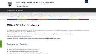 
                            11. Office 365 for Students | UBC Information Technology