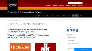 
                            2. Office 365: Gryph Mail Made Better | Computing & Communications ...