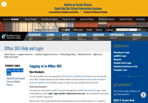 
                            10. Office 365 Help and Login - NECC