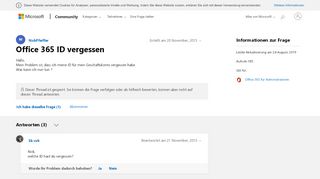 
                            4. Office 365 ID vergessen - Microsoft Community