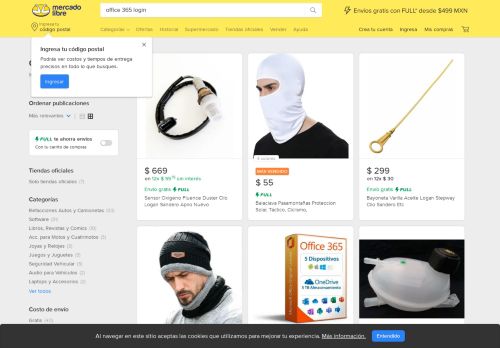 
                            7. Office 365 Login en Mercado Libre México