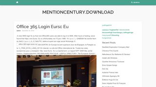 
                            12. Office 365 Login Eursc Eu – mentioncentury.download