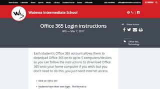 
                            11. Office 365 Login instructions - Homepage - Waimea Intermediate School