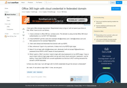 
                            5. Office 365 login with cloud credential in federated domain - Stack ...