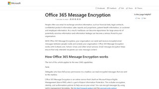 
                            4. Office 365 Message Encryption | Microsoft Docs