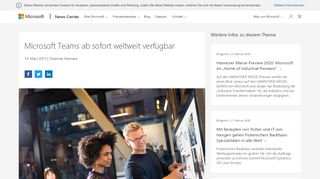 
                            4. Office 365: Microsoft Teams ab sofort verfügbar - in 181 Märkten und ...