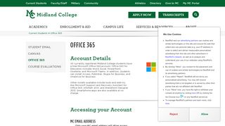 
                            7. Office 365 - Midland College