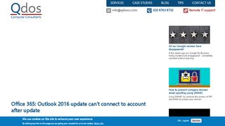 
                            13. Office 365: Outlook 2016 update can't connect to account after update