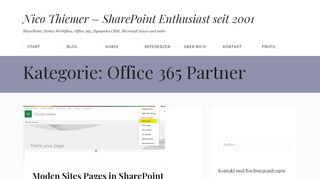 
                            12. Office 365 Partner – Nico Thiemer – SharePoint Enthusiast seit 2001