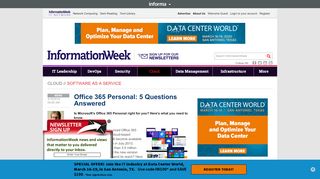 
                            9. Office 365 Personal: 5 Questions Answered - InformationWeek