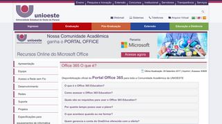 
                            5. Office 365 - Portal Unioeste