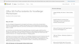 
                            12. Office 365 ProPlus kostenlos für Vorarlberger Pflichtschulen - News ...