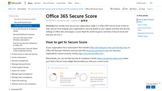 
                            6. Office 365 Secure Score | Microsoft Docs