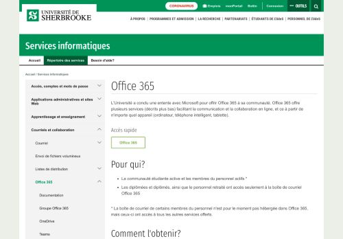 
                            9. Office 365 - Service des technologies de l'information - Université de ...
