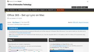 
                            6. Office 365 - Set up Lync on Mac | Office of Information Technology
