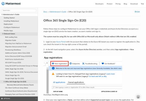 
                            11. Office 365 Single Sign-On (E20) — Mattermost 5.8 documentation