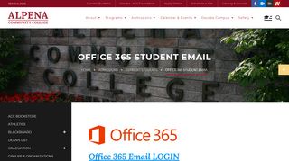 
                            8. Office 365 Student Email - Alpena Community College