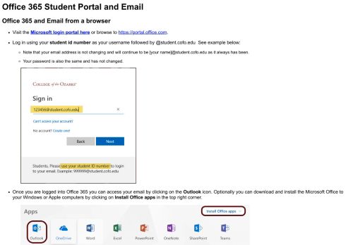 
                            11. Office 365 Student Portal and Email - Campusweb