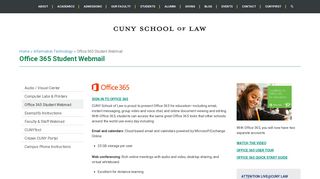 
                            3. Office 365 Student Webmail - Information Technology - CUNY School ...