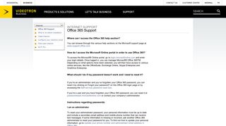 
                            8. Office 365 Support - Support - Vidéotron