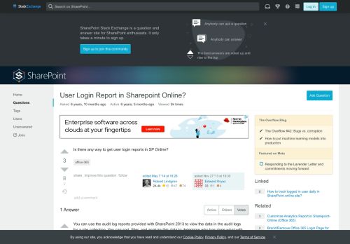 
                            11. office 365 - User Login Report in Sharepoint Online? - SharePoint ...