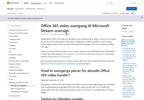 
                            5. Office 365 Video overgår til Microsoft Stream | Microsoft Docs