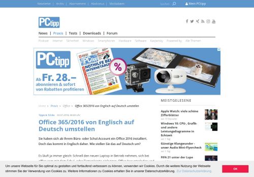 
                            13. Office 365/2016 von Englisch auf Deutsch umstellen - PCtipp.ch