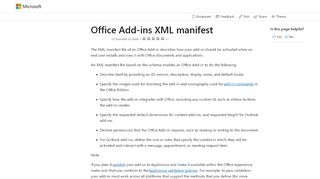 
                            3. Office Add-ins XML manifest - Microsoft Docs
