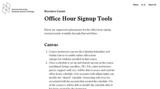 
                            9. Office Hour Signup Tools - Harvard Graduate School of Design