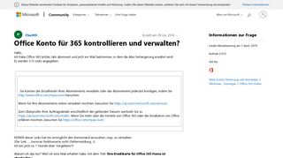 
                            5. Office Konto für 365 kontrollieren und verwalten? - Microsoft ...