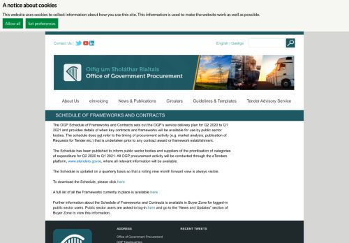 
                            2. Office of Government Procurement – Schedule of Frameworks and ...