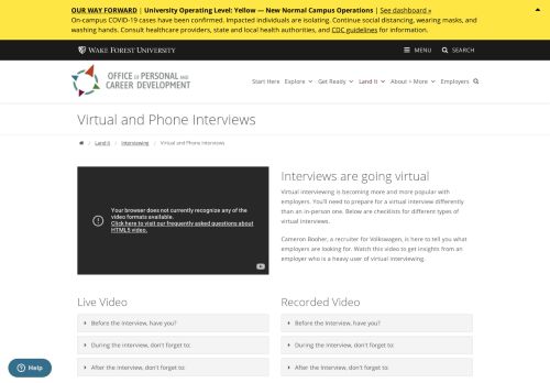 
                            12. Office of Personal & Career Development | Virtual and Phone Interviews