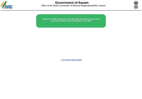 
                            1. Office of the State Coordinator of National Registration (NRC), Assam