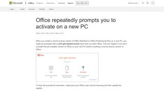 
                            11. Office repeatedly prompts you to activate on a new PC - Microsoft Office