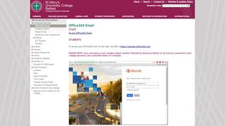 
                            4. Office356 Email Information - St Mary's University College