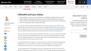 
                            9. Office365 and Lync Online - Simple Talk - Redgate Software