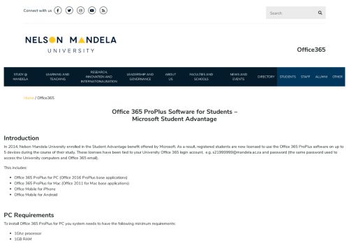 
                            5. Office365 - Nelson Mandela University