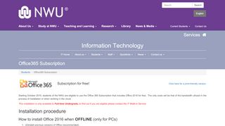 
                            7. Office365 Subscription | Information Technology | Services | NWU ...