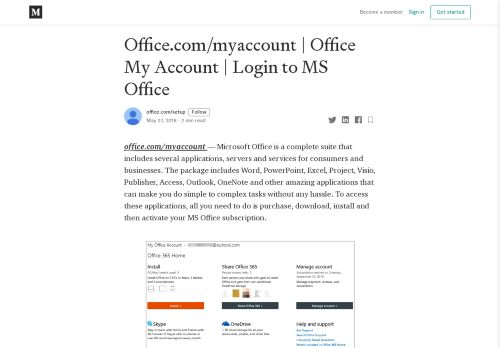 
                            7. Office.com/myaccount | Office My Account | Login to MS Office - Medium