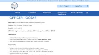 
                            5. OFFICER - OCSAR | Brac University