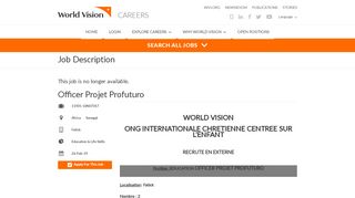
                            13. Officer Projet Profuturo | Senegal | World Vision