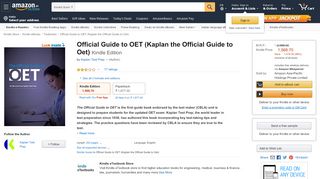 
                            8. Official Guide to OET eBook: Kaplan Test Prep: Amazon.in: Kindle Store