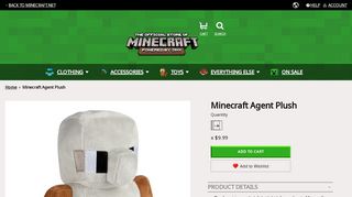 
                            12. Official Minecraft Store – Powered by J!NX : Minecraft Agent Plush