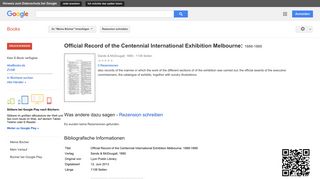 
                            10. Official Record of the Centennial International Exhibition ...